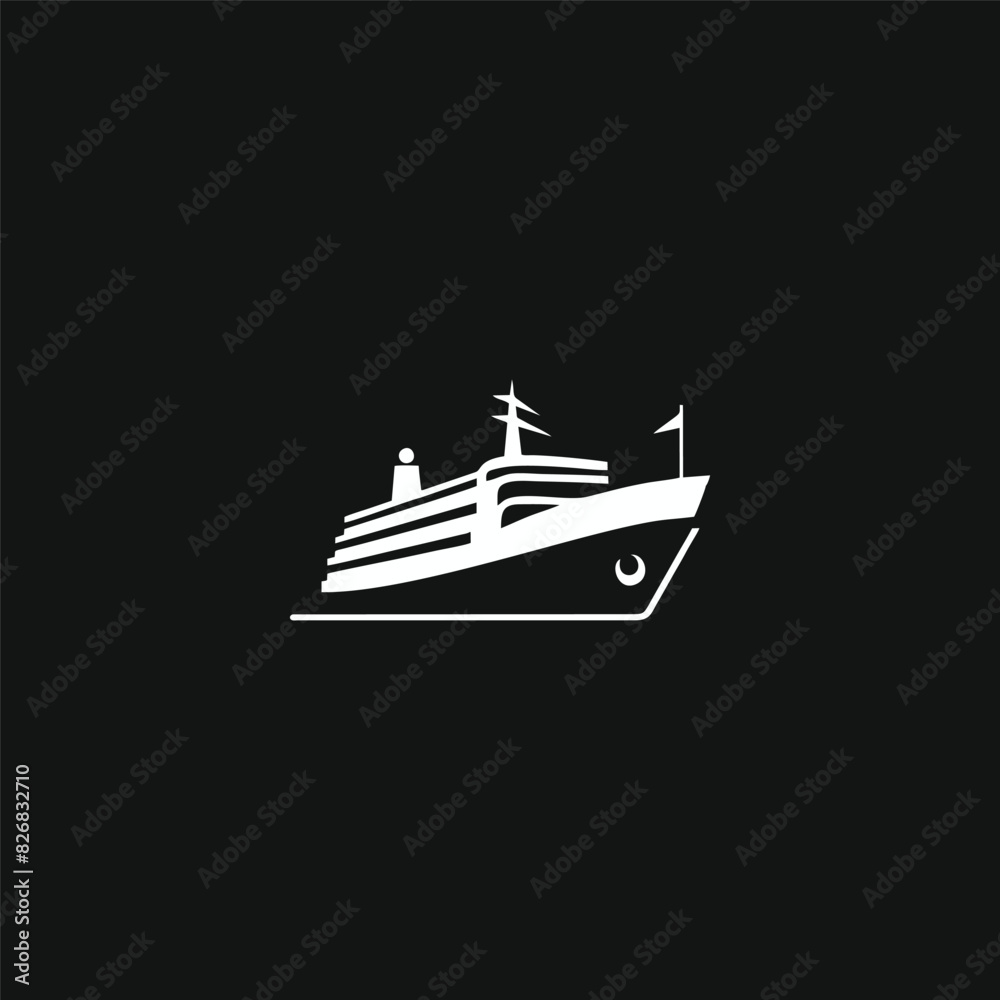 logo or symbol of a cruise ship sailing in the middle of the ocean