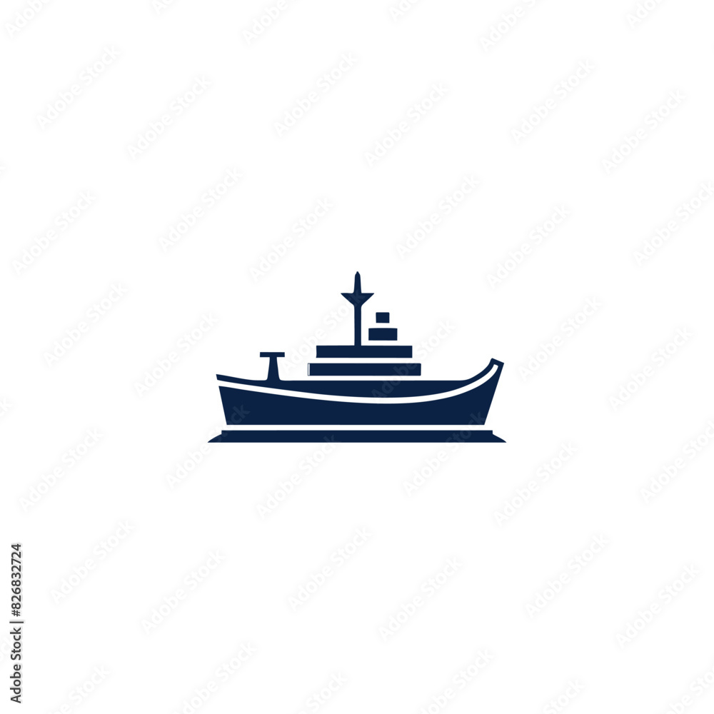 Obraz premium logo or symbol of a cruise ship sailing in the middle of the ocean