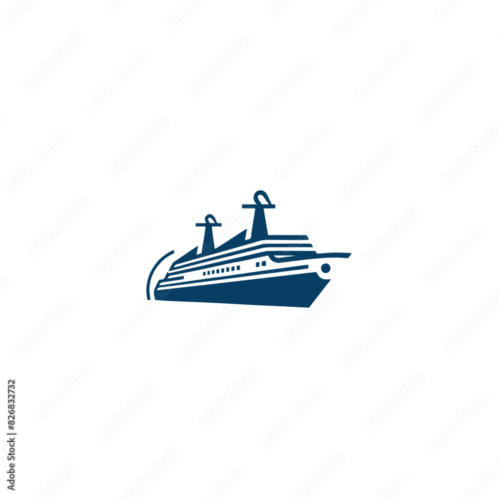logo or symbol of a cruise ship sailing in the middle of the ocean logo or symbol of a cruise ship sailing in the middle of the ocean