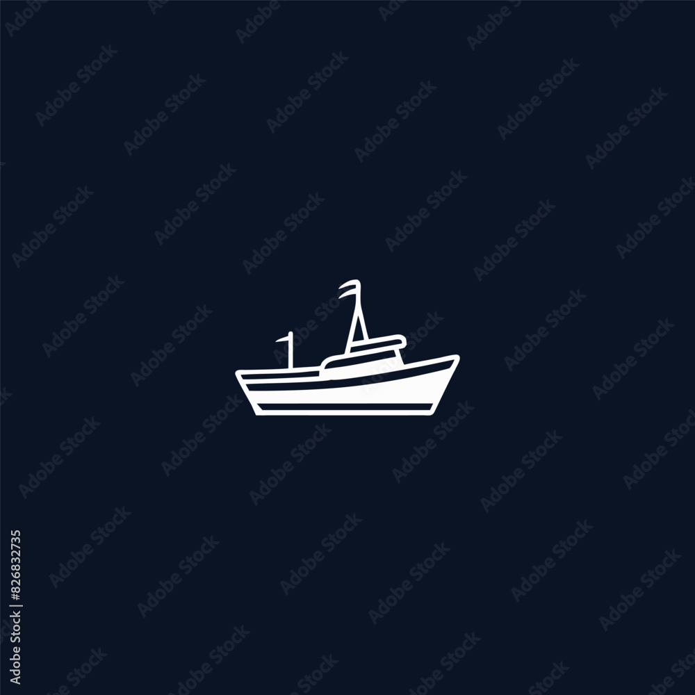 Obraz premium logo or symbol of a cruise ship sailing in the middle of the ocean