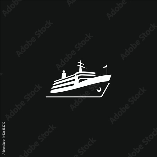 logo or symbol of a cruise ship sailing in the middle of the ocean