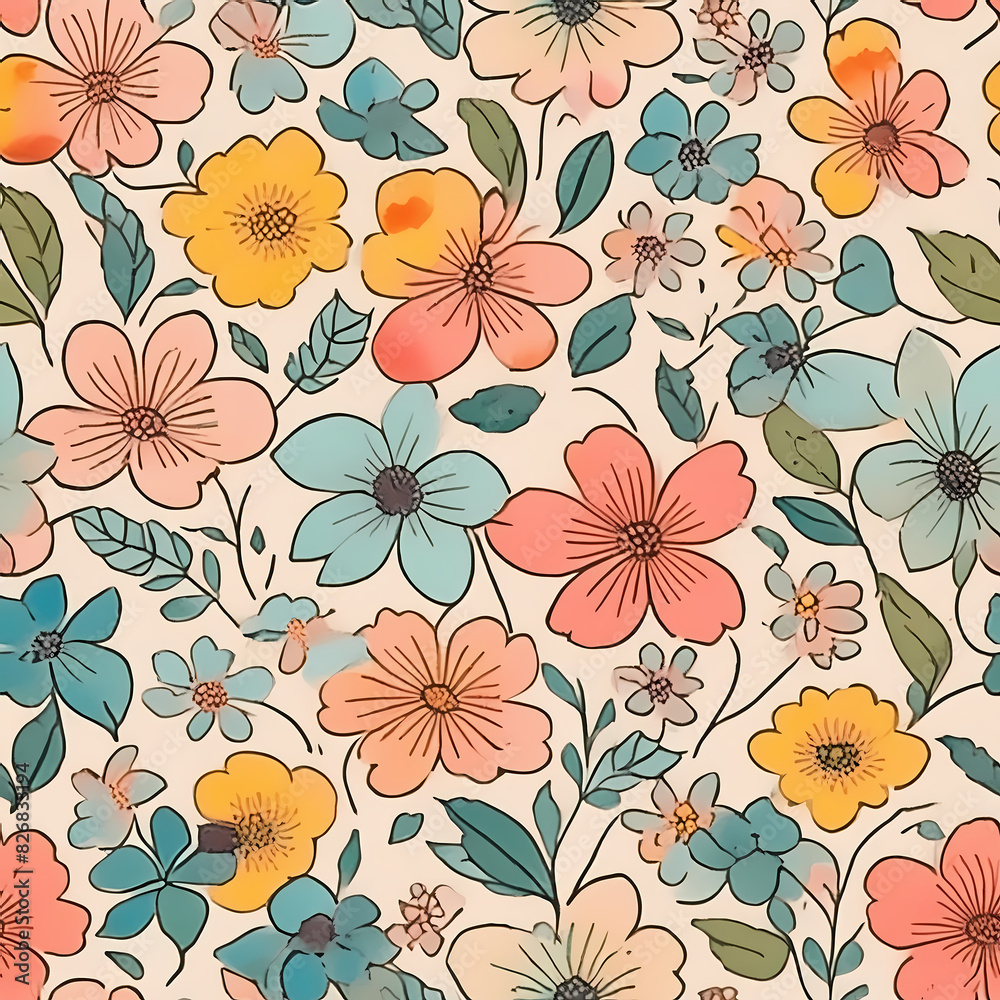 seamless pattern with flowers seamless pattern with flowers