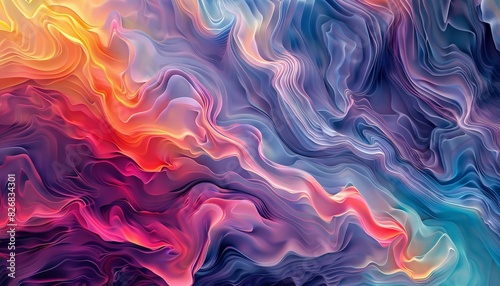 Serene Abstract River of Colors with Intricate Patterns and Gradients