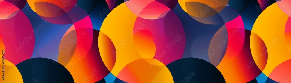 Obraz premium Energetic Circles - Abstract Pattern with Dynamic Color Palette