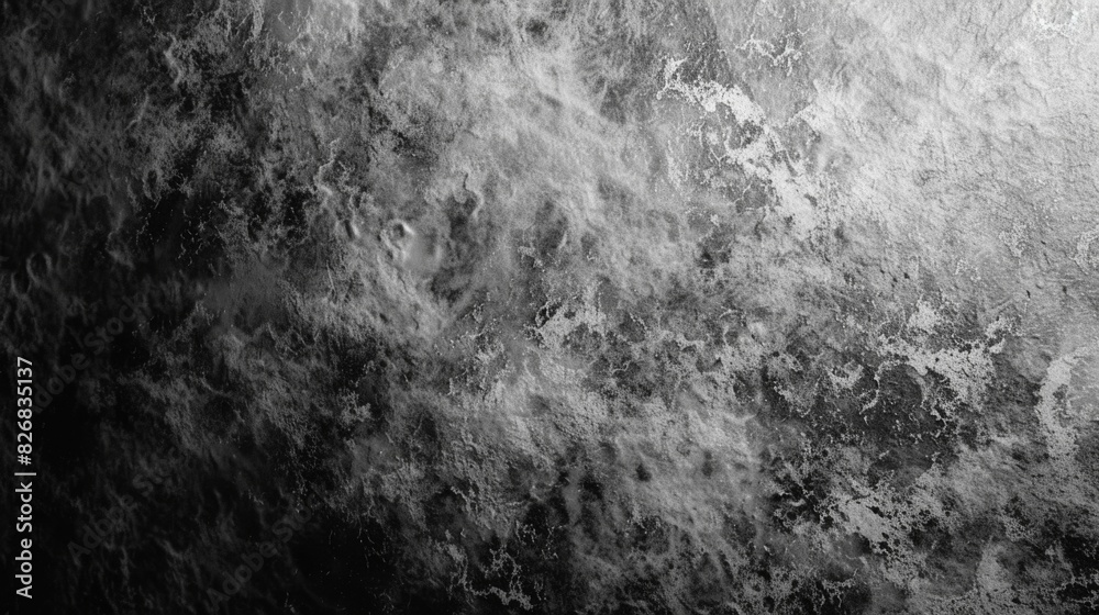 Fototapeta premium A black and white photo of a wall with a greyish texture