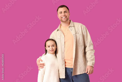 Happy father and daughter s...