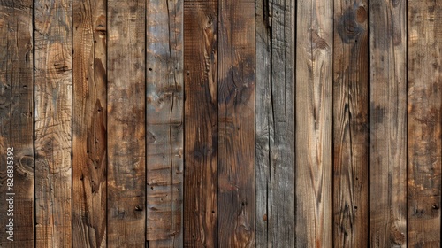 Detailed close-up of a wooden wall with visible wood grain. Earthy material concept