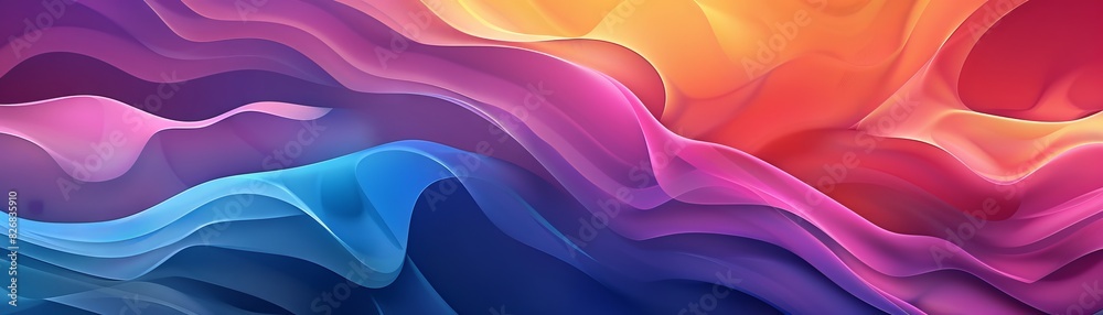 Obraz premium Vibrant Gradient Wave Pattern Background with Mesmerizing Colors