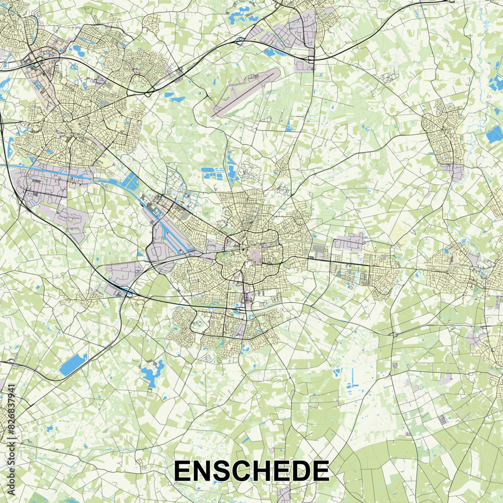 Enschede, Netherlands Poster map art Enschede, Netherlands Poster map art
