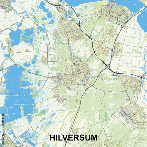 Hilversum  Netherlands Poster map art