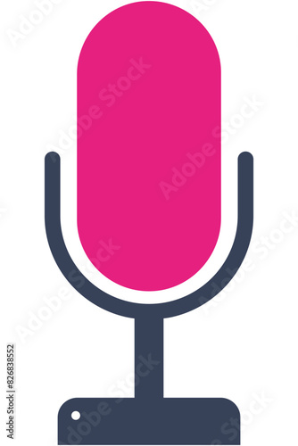 Microphone flat illustration isolated on white background.