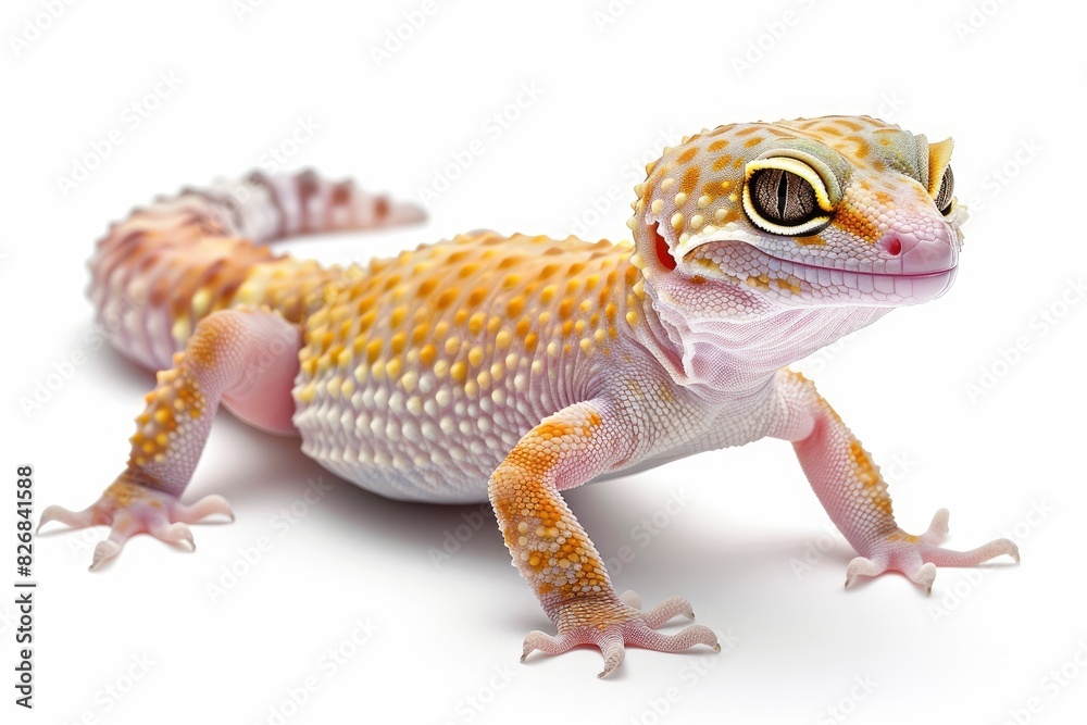 The leopard gecko (Eublepharis macularius) is a nocturnal gecko native to south and west-central Asia. They are popular pets due to their small size, docile nature - generative ai The leopard gecko (Eublepharis macularius) is a nocturnal gecko native to south and west-central Asia. They are popular pets due to their small size, docile nature - generative ai