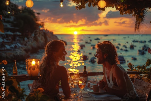 Enjoy a romantic sunset dinner by the sea, creating beautiful memories in a serene atmosphere