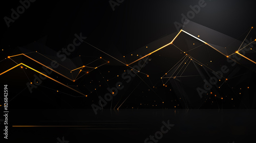 black and gold business technology background photo