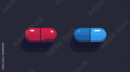 Red pill, blue pill illustration photo