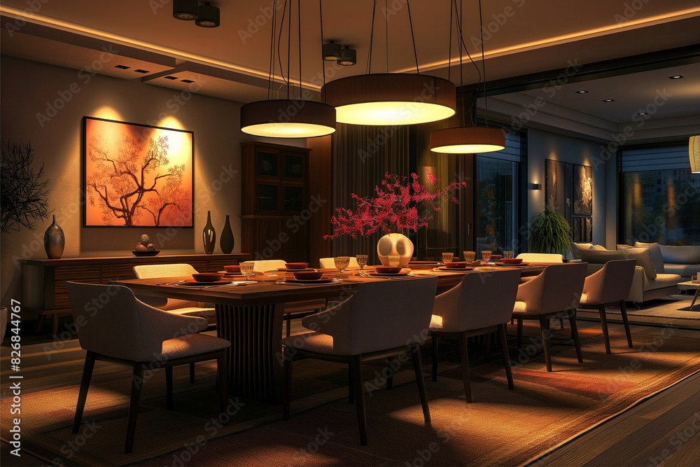 Modern minimalist dining room interior design