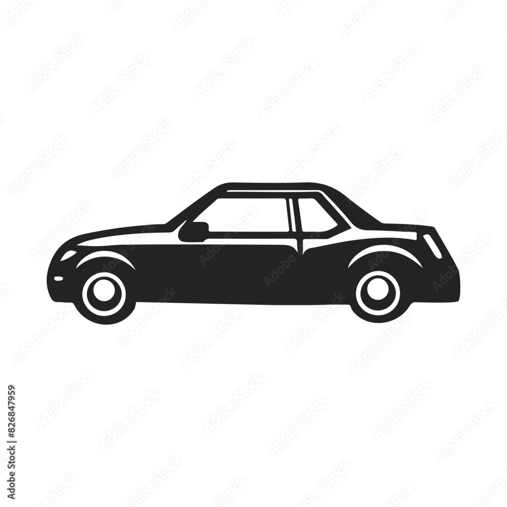 Simple car vector illustration. Car silhouette. Simple car vector illustration. Car silhouette.