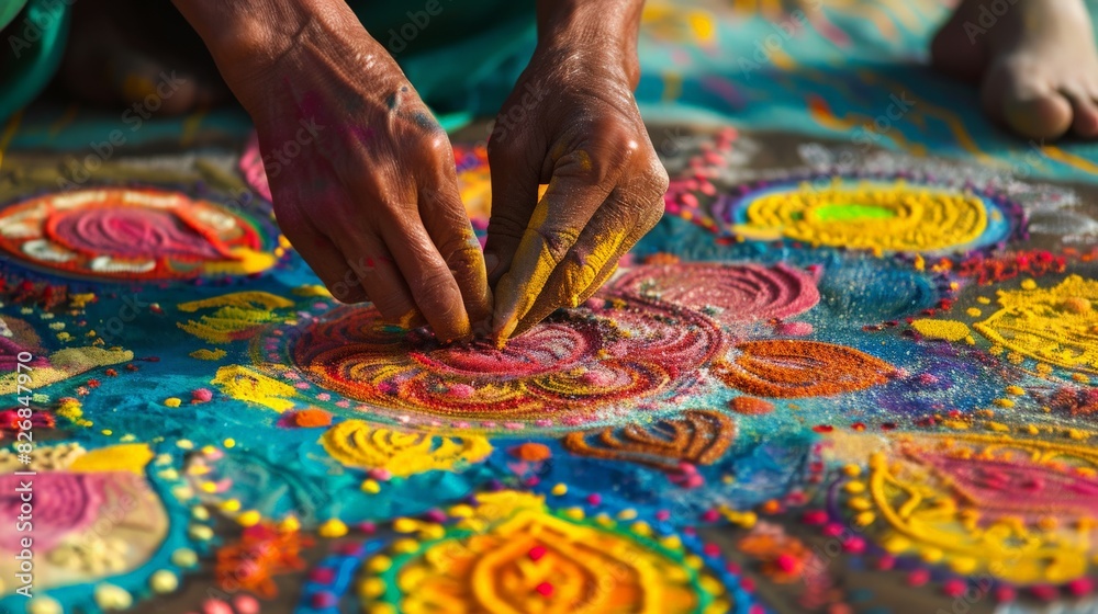 Intricate Mandala Patterns Created with Colored Sands Intricate Mandala Patterns Created with Colored Sands