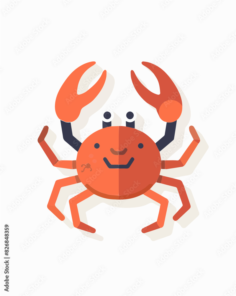 red crawling sea crab 2 pinchers friendly smiling face illustration resizable vector red crawling sea crab 2 pinchers friendly smiling face illustration resizable vector