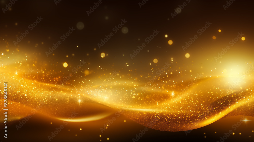 Obraz premium Dark golden dynamic abstract background