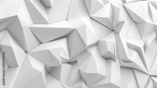 White polygon textured background.