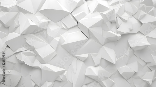 White polygon textured background.