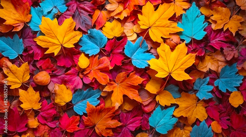 Fall Leaves Vivid Background Plant Colorful