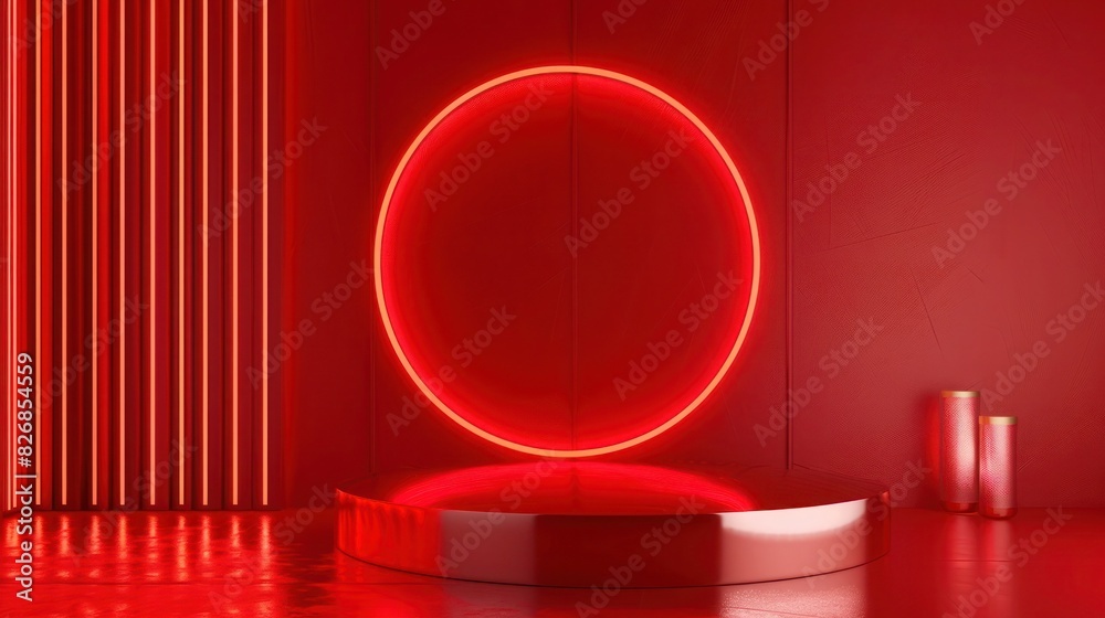 3D red cylinder podium pedestal design Background, luxury concept, product display, mockup, product presentation, showcase, cosmetic product concept 3D red cylinder podium pedestal design Background, luxury concept, product display, mockup, product presentation, showcase, cosmetic product concept