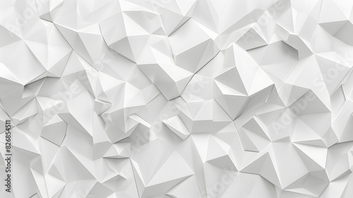 White polygon textured background.