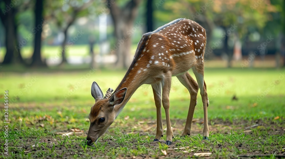 Small Deer Foraging in the Wilderness Small Deer Foraging in the Wilderness