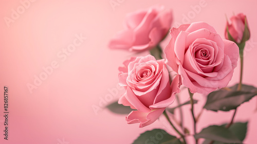  rose flowers in a lovely pink shade background