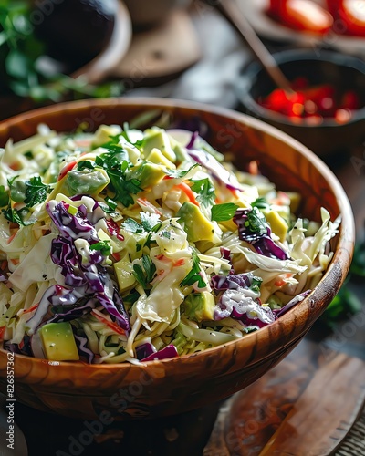 This avocado coleslaw is a delicious and healthy side dish that is perfect for any occasion © Mini