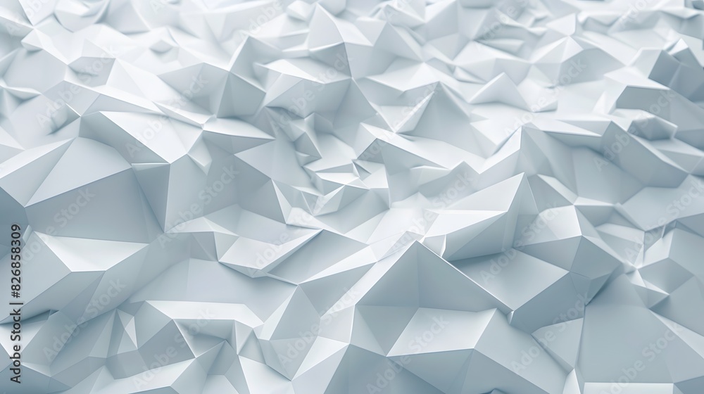 White polygon textured background.