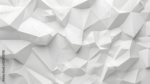 White polygon textured background.