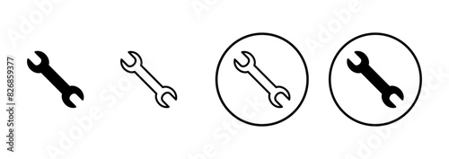 wrench icon vector isolated on white background. Wrench vector icon. Spanner symbol
