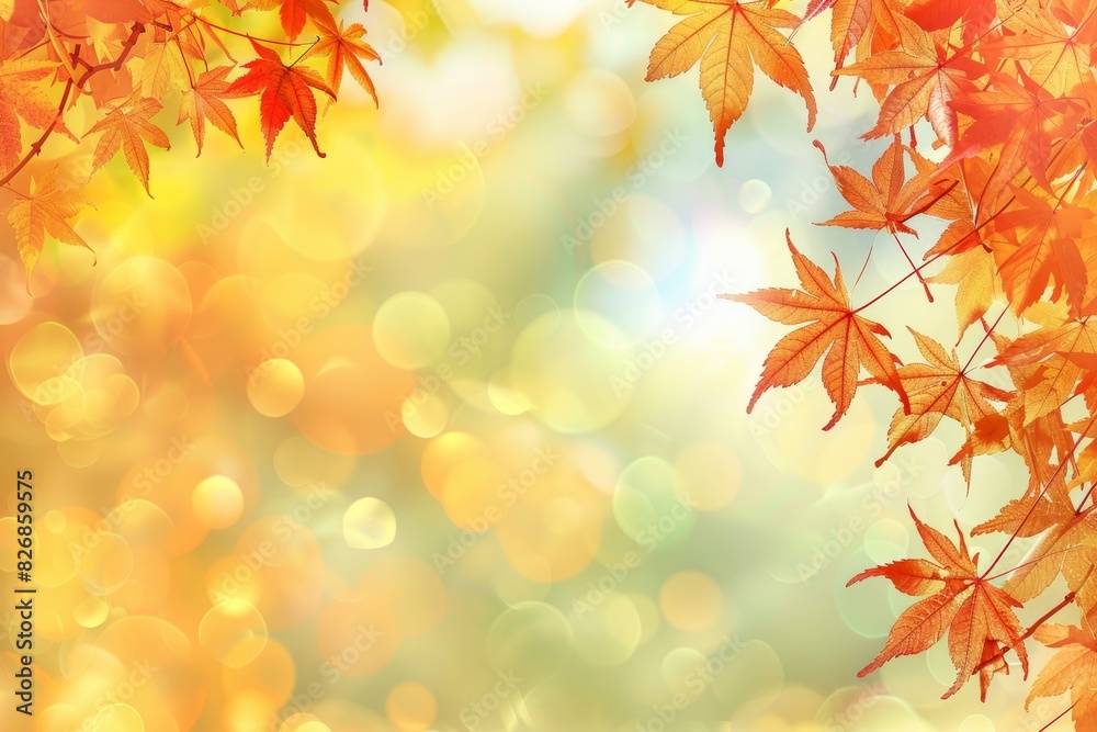 Autumn background with maple leaves - generative ai Autumn background with maple leaves - generative ai
