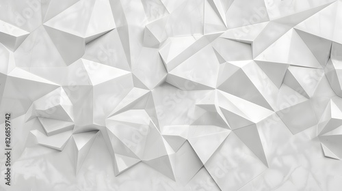 White polygon textured background.