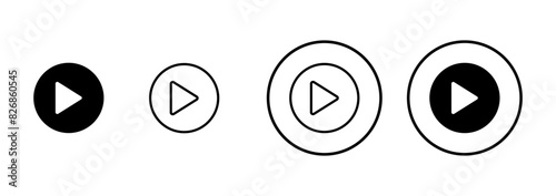 play Icon vector isolated on white background. Play button vector icon. Video icon vector