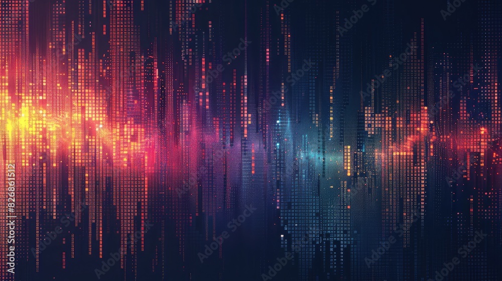 Abstract background with digital pixels forming a gradient from light to dark Abstract background with digital pixels forming a gradient from light to dark