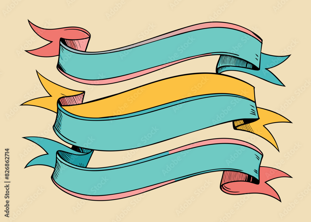 abstract ribbon hand drawn abstract ribbon hand drawn
