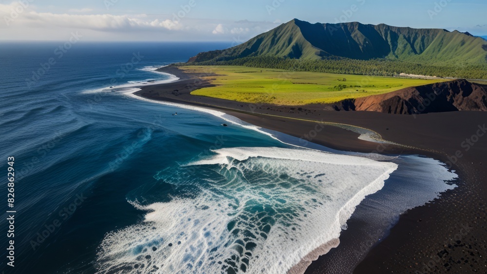 Fototapeta premium Amazing natural scenery of ocean waves
