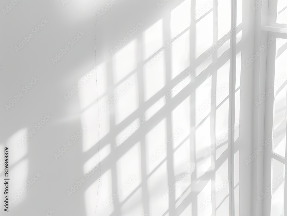 Natural light rays casting minimal shadows on a white wall, creating a trace of monotone. Natural light rays casting minimal shadows on a white wall, creating a trace of monotone.