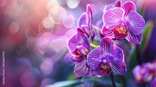 Purple orchid in close up