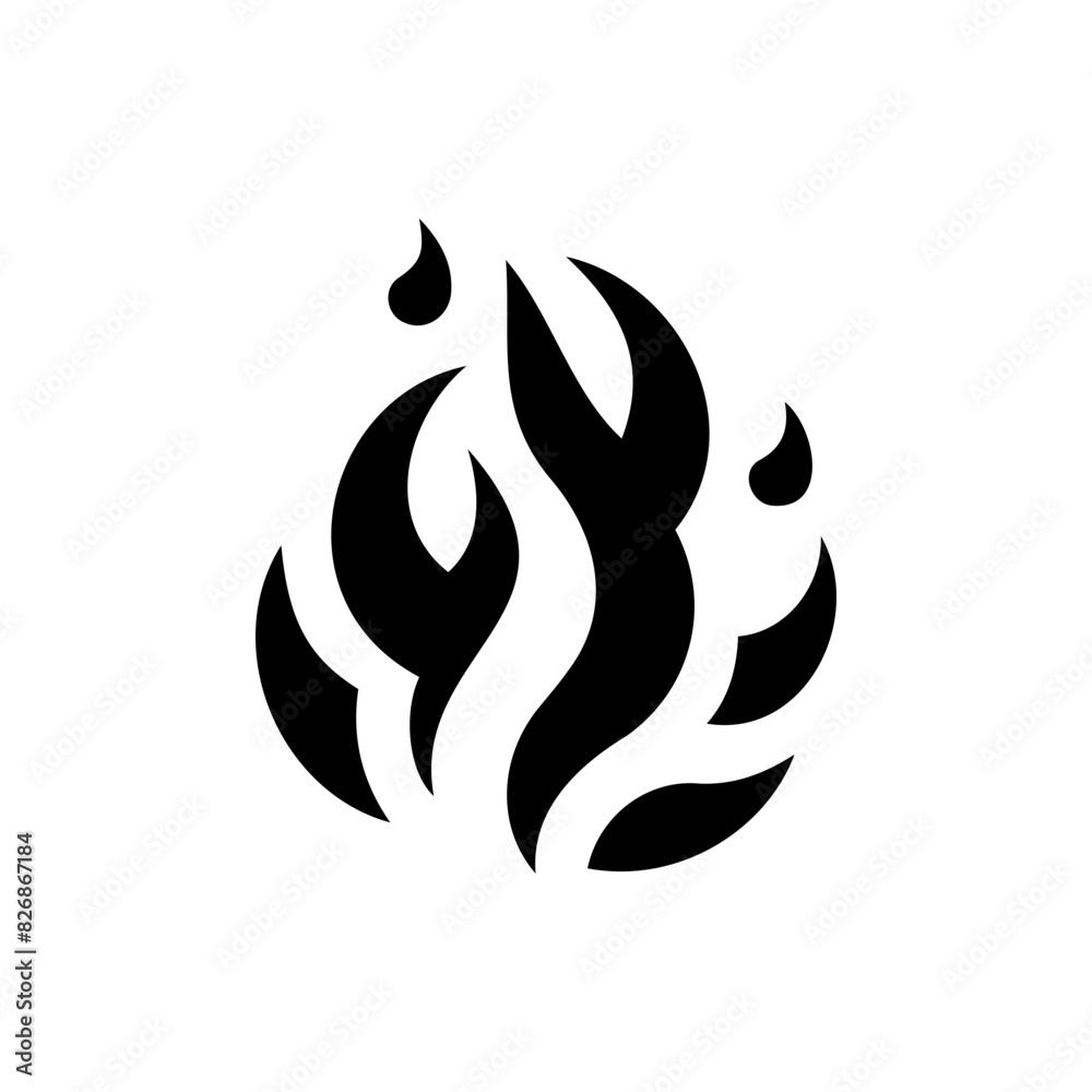 Vector silhouette graphic fireball flames dangerous combustion Vector silhouette graphic fireball flames dangerous combustion