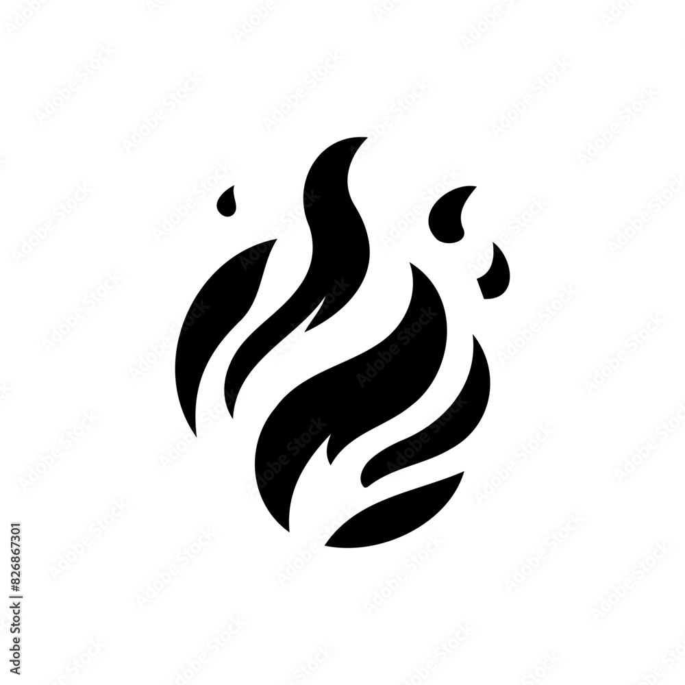 Obraz premium Vector silhouette graphic fireball flames dangerous combustion