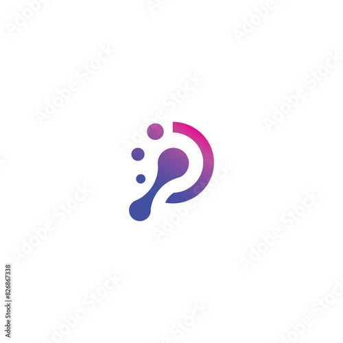 Letter p medical biotech for app, brand, business, design, icon, identity, illustration, initial, logo, vector, web, letter, p, medical, biotech, science, medicine, biology, technology, health