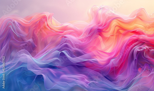 Abstract wave of pastel colors the screen, calming spaces or meditation , Generate AI