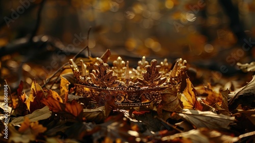 The king s golden crown set against a dark backdrop during autumn photo