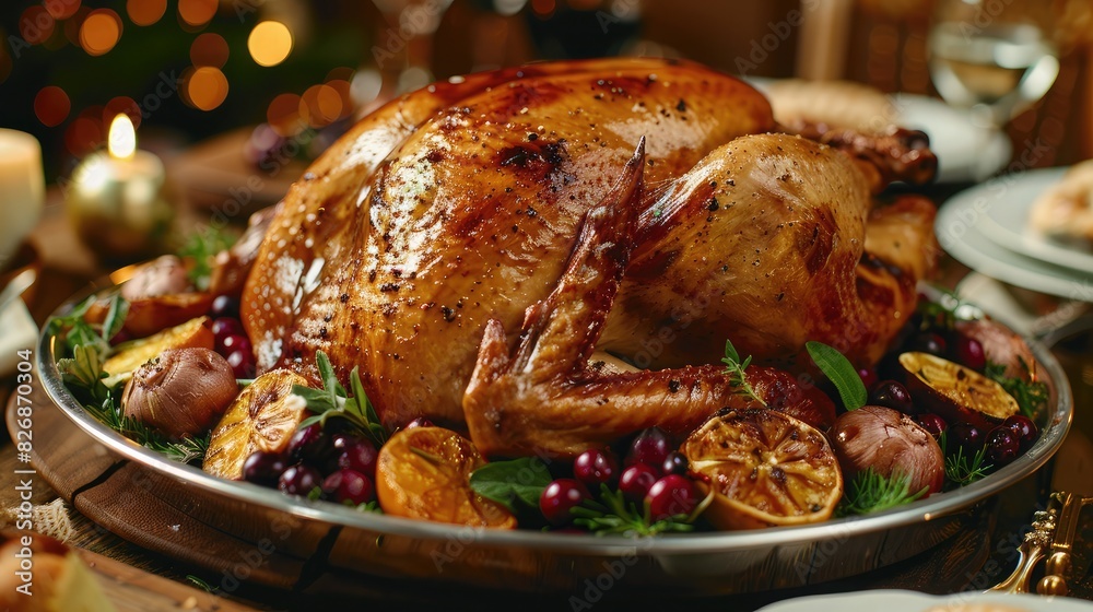Juicy turkey roast with golden crispy skin, a centerpiece for festive occasions Juicy turkey roast with golden crispy skin, a centerpiece for festive occasions