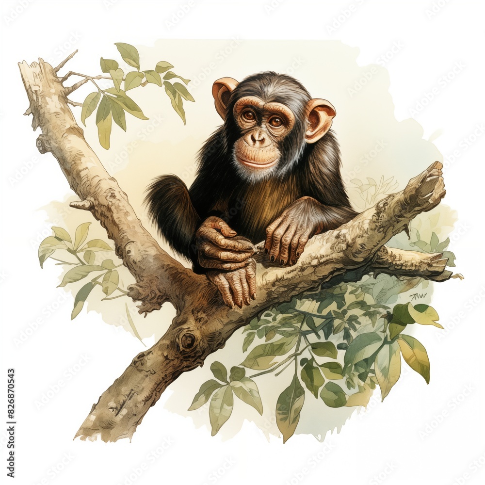 Obraz premium Illustration of monkey